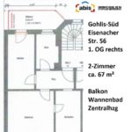 Gohlis Süd - Eisenacher Str. - großer Balkon von Wohnküche - 2-Zimmer 1x 19m² und 1x 11m²- 1. OG - ab sofort frei